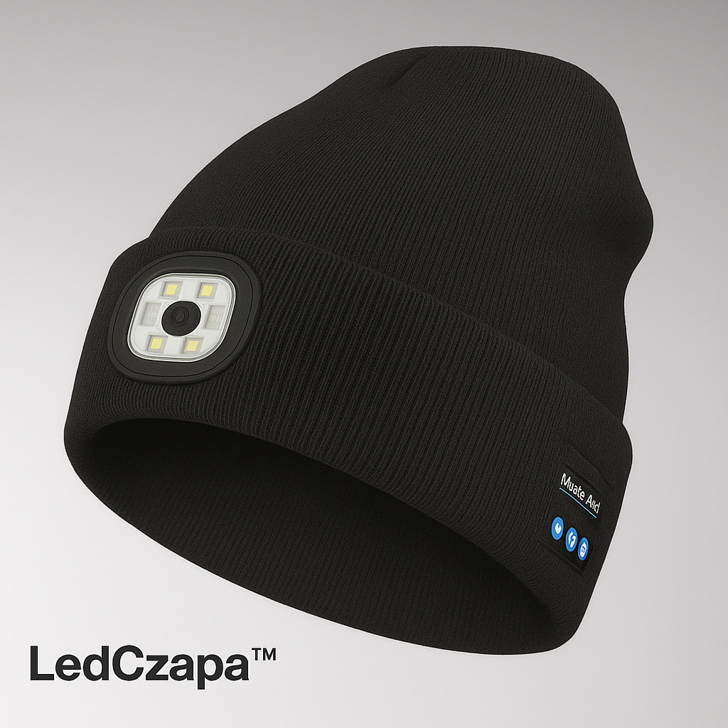 LEDCZAPA™ - Docieplana czapka 3w1 z LED i Słuchawkami Bluetooth
