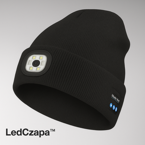 LEDCZAPA™ - Docieplana czapka 3w1 z LED i Słuchawkami Bluetooth